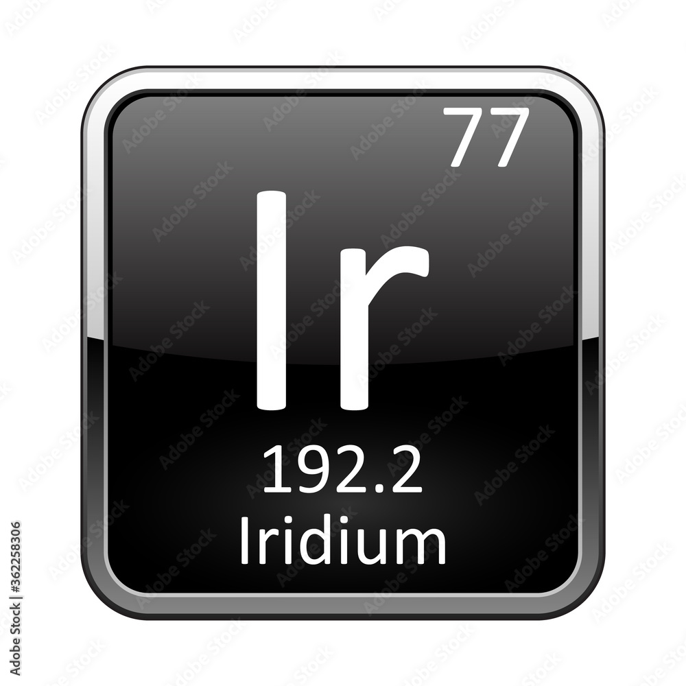 The periodic table element Iridium. Vector illustration