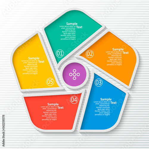 Abstract 3D Paper Infographics. Business template .Vector illustration