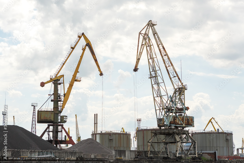 Port cranes in the port