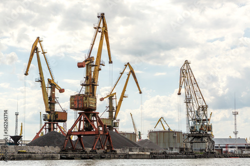 Port cranes in the port