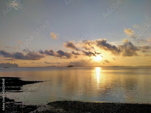 sunset over the sea