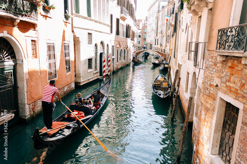 Narrow canal of Venice in Italy © Alex Wolf 