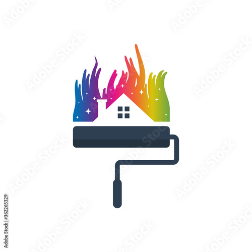 house and city paint logo