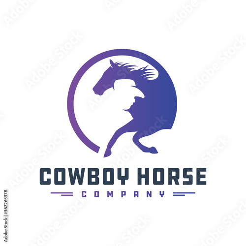 Cowboy rider logo design