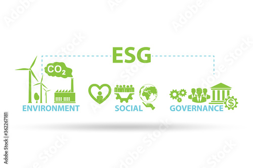 ESG concept as environmental and social governance