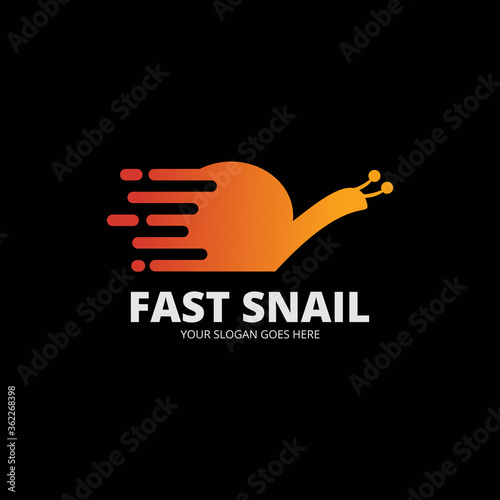 Elegant Fast Snail logo template vektor. Creative symbol. Emblem. Animal logo with speed