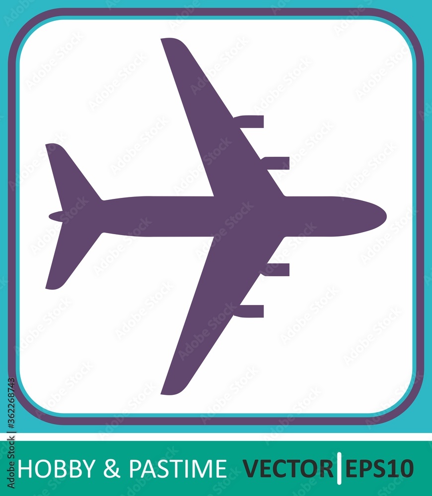 airliner, the silhouette of the plane. Vector Icon. Simple vector illustration for graphic and web design.