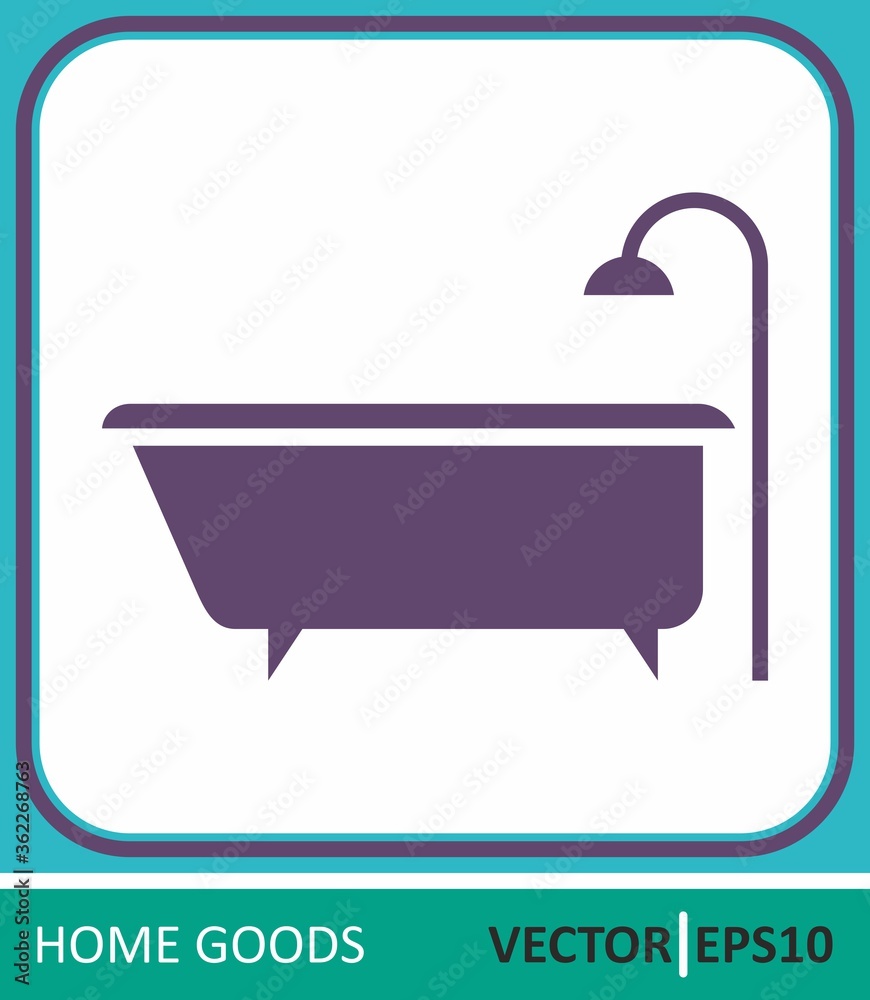 bathtub. Simple vector illustration for graphic and web design bathtub. Simple vector illustration for graphic and web design