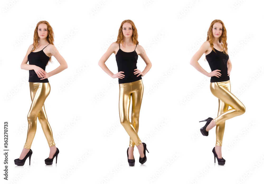 Young redhead girl in tight leggings Young redhead girl in tight leggings