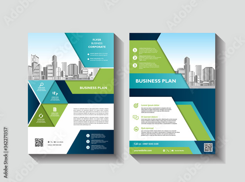 Brochure design, cover modern layout, annual report, poster, flyer in A4 with colorful geometric shapes for tech, science, market with light background