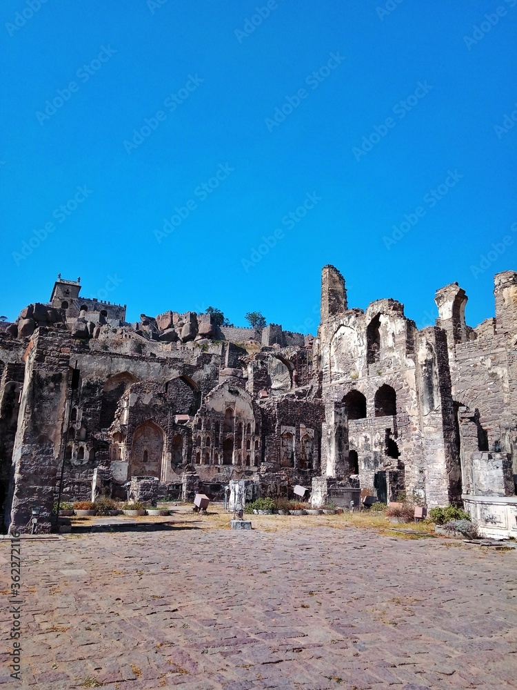 Ruins of Qutb Shahi Dynasty's Golkonda fort.