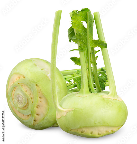 Kohlrabi isolated on white clipping path photo