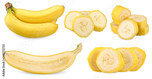 banana isolated on white clipping path