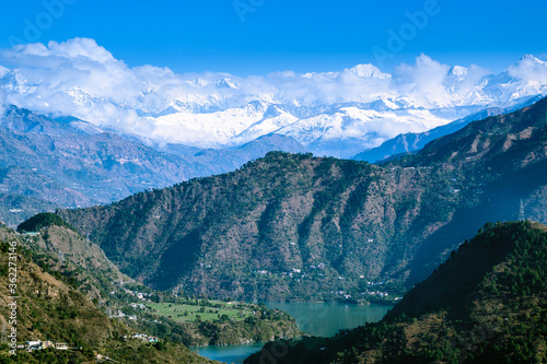 View of Chamoli lake in Dhauladhar range of Himalaya, Himachal Pradesh, India. © shekhar