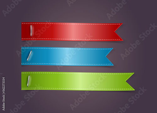 set of colorful glossy ribbons