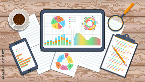 Risk management assessment financial business concept. Modern data analysis, strategy planning, risk management and evaluation