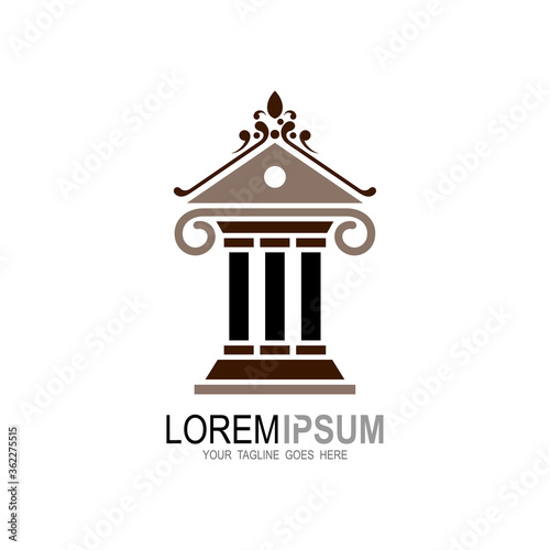 University college school academy crest logo, Education logo template, University icon © nur