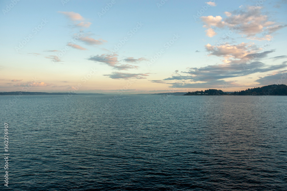 Puget Sound Elliott Bay at sunset
