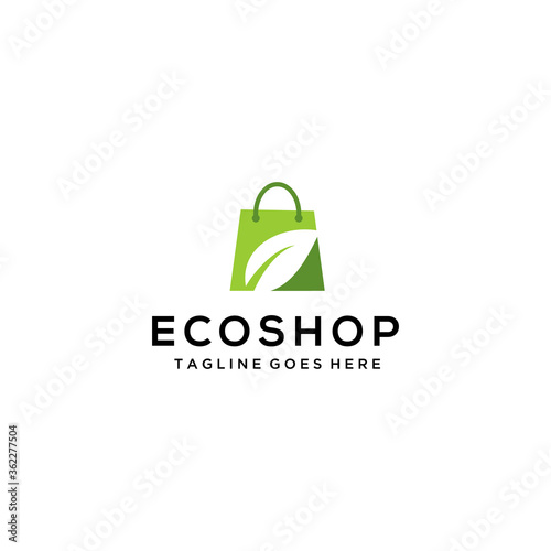 Creative modern paper bag with a leaf logo design.