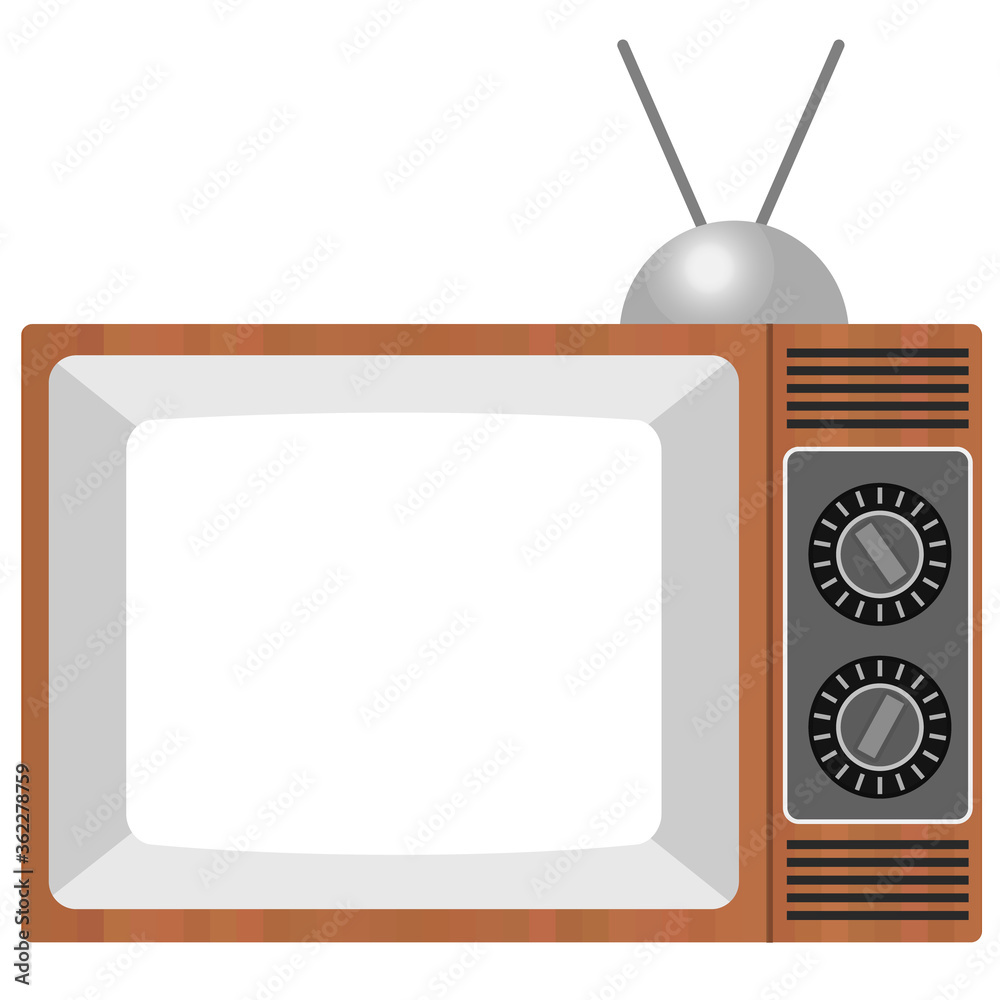 リアルでレトロなテレビ フレームイラスト ブラウン管の部分が透明もしくは白です Realistic And Retro Tv Illustration Off The Screen Is Transparent Or White Stock Vektorgrafik Adobe Stock