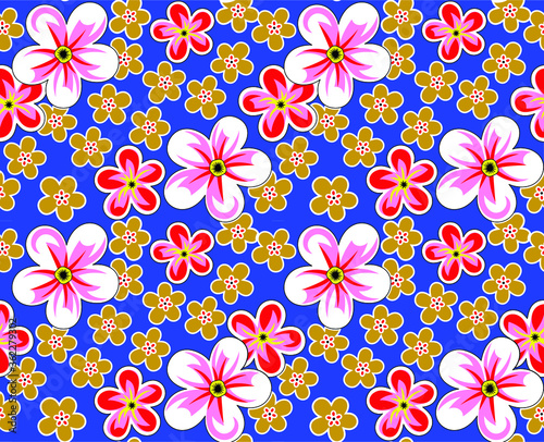 colorful vector abstract seamless pattern with flowers