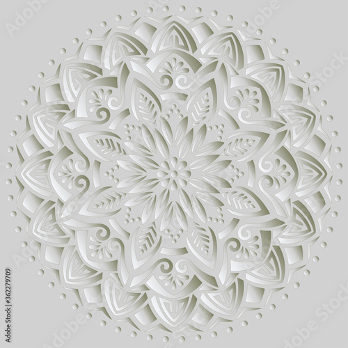 Mandala pattern white 3D gradient good mood