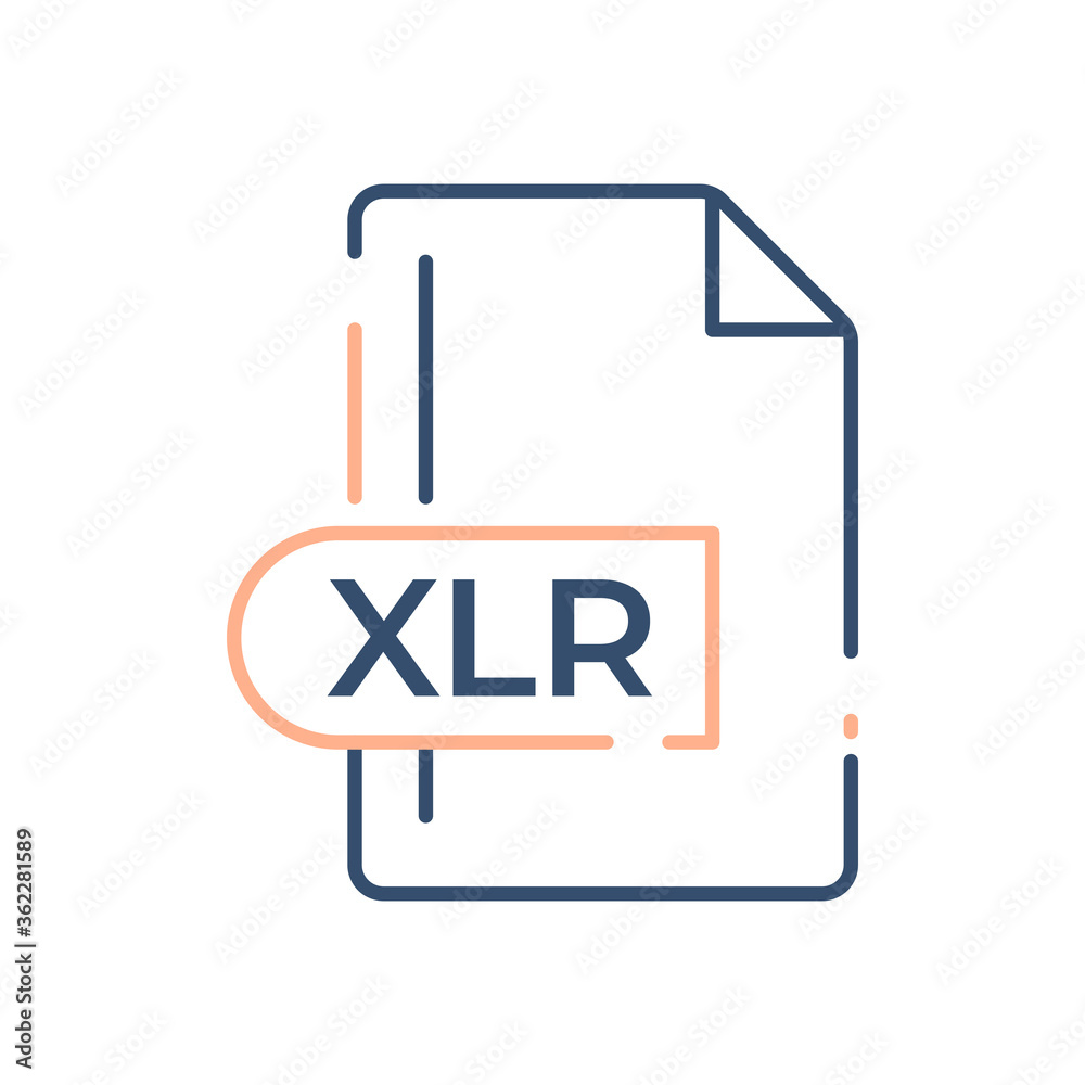XLR File Format Icon. XLR extension line icon. XLR File Format Icon. XLR extension line icon.