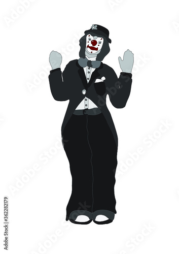 Isolated Illustration of Clown Fair Ground Game