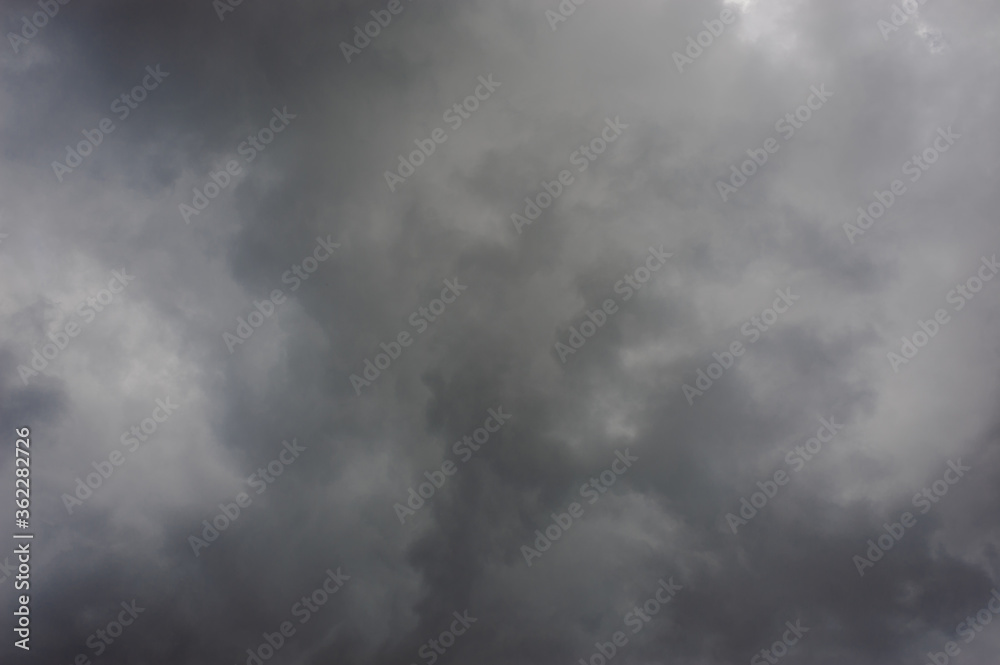 Gray-black rain clouds in the rainy season Gray-black rain clouds in the rainy season
