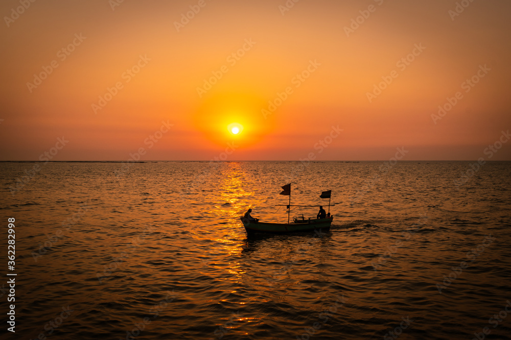 Silhouette view at sunset from nariman point, mumbai, India