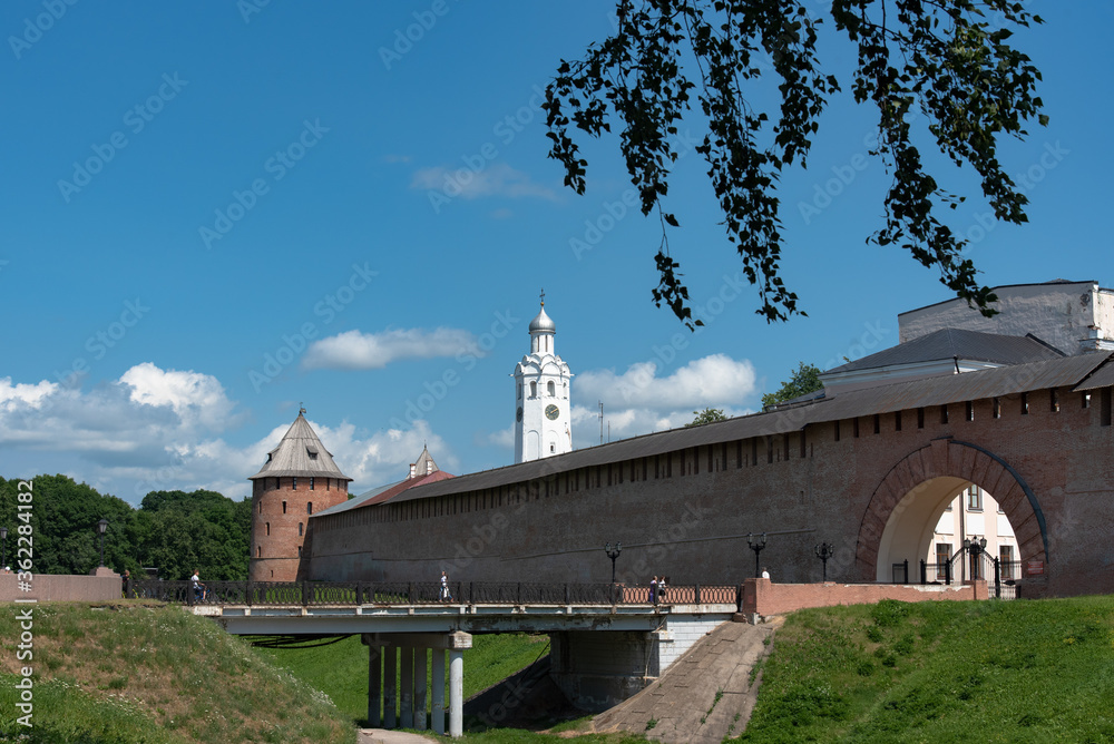 Wall of the Novgorod Kremlin in Russia