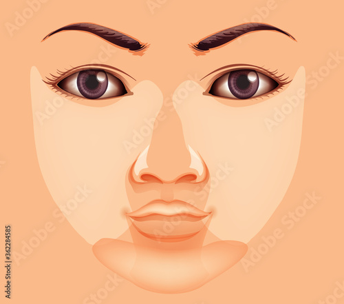 Close up human face with vitiligo disease