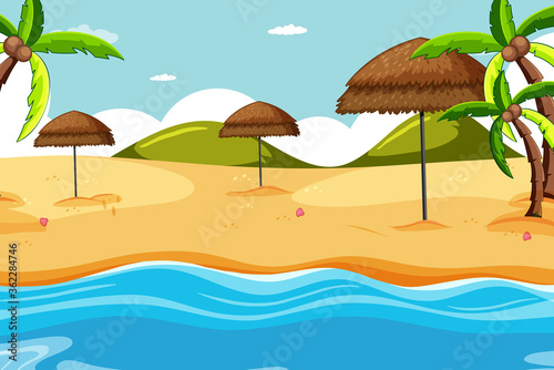 Beach scene with beach nature item