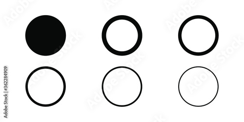 Various Black Circle Shape icons vector illustration