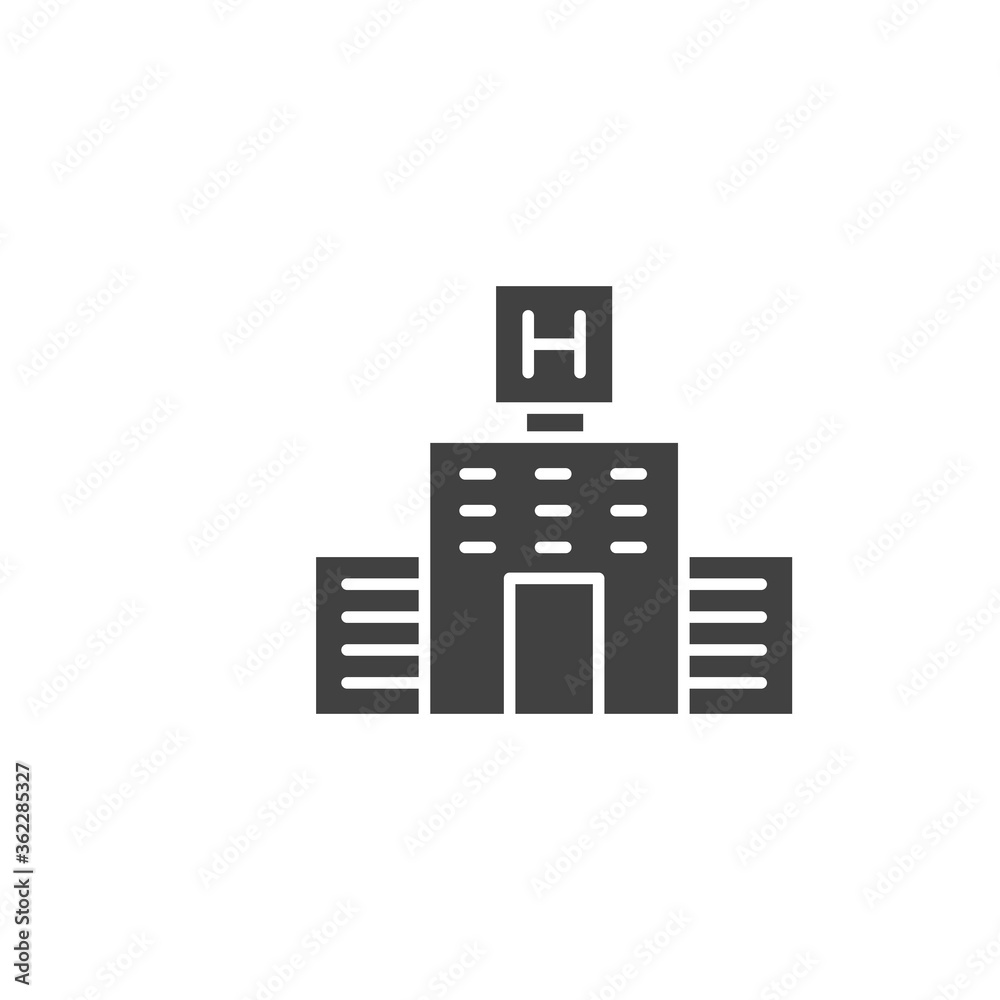 Hospital building icon. Emergency symbol modern, simple, vector, icon for website design, mobile app, ui. Vector Illustration Hospital building icon. Emergency symbol modern, simple, vector, icon for website design, mobile app, ui. Vector Illustration