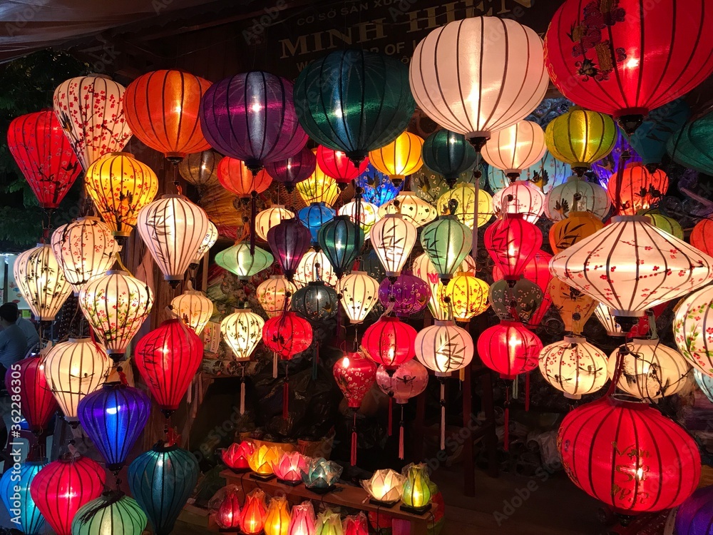 Traditional beautiful lanterns in Vietnam Hoian
