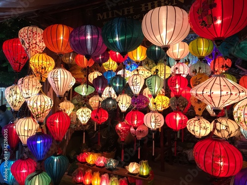 Traditional beautiful lanterns in Vietnam Hoian