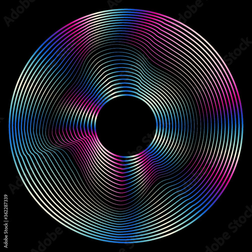 Radial  Lines in Circle Form for comic books . Explosion background . Vector Illustration .Technology round Logo . Circular Design element . Abstract Geometric shape . 