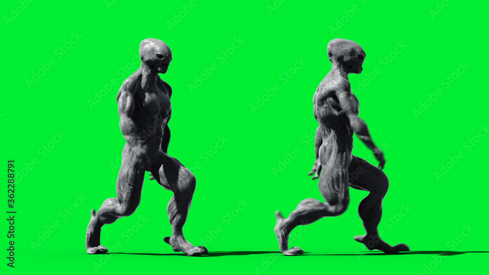 Scary monster isolate on green screen. 3d rendering. Scary monster isolate on green screen. 3d rendering.