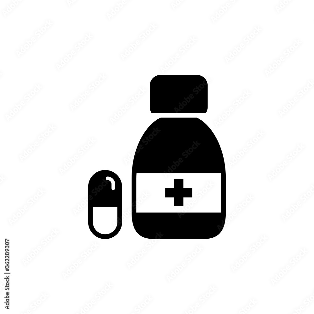 bottle pill icon vector symbol template bottle pill icon vector symbol template
