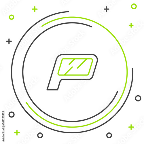 Line Car mirror icon isolated on white background. Colorful outline concept. Vector.