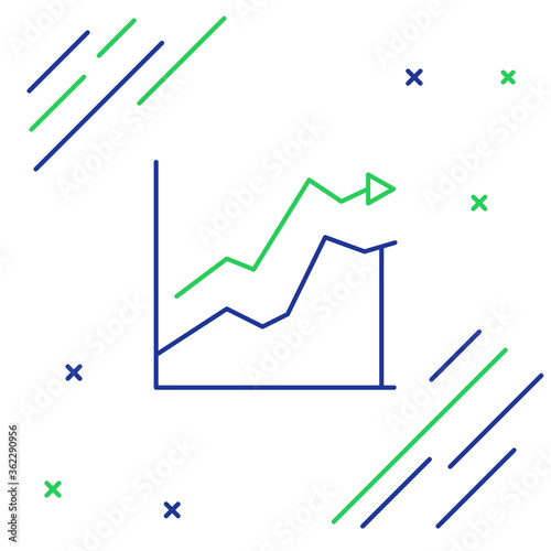 Line Oil price increase icon isolated on white background. Oil industry crisis concept. Colorful outline concept. Vector.