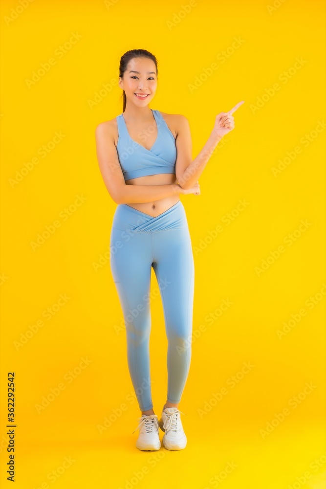 Portrait beautiful young asian sport woman ready for exercise Portrait beautiful young asian sport woman ready for exercise