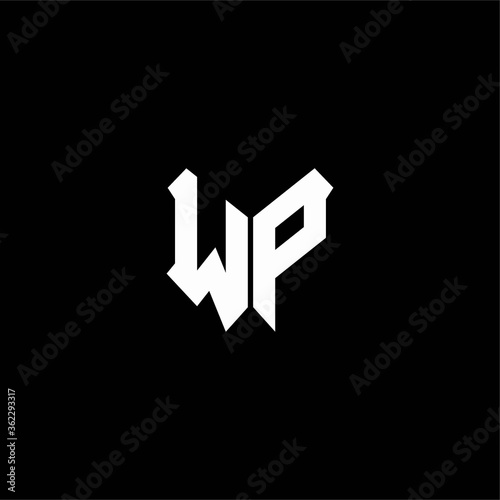 wp logo monogram with shield shape design template