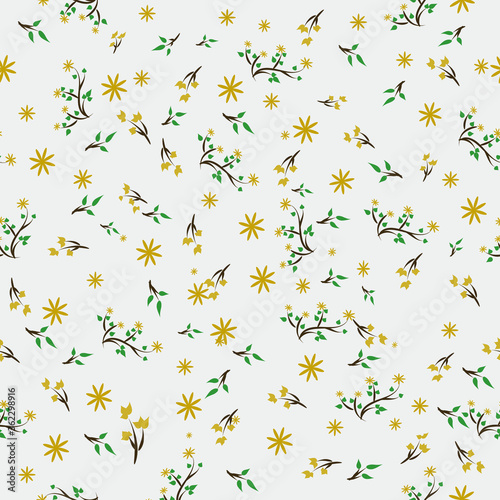 Vintage Seamless Pattern Vector Illustration. Great for fabric, scrapbooking, wallpaper, gift wrap. Surface pattern design. Floral Design © Fareeha Ahmed