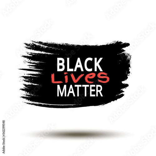 Black lives matter poster, banner slogan hashtag isolated in frame with ink background. EPS10 BIPOC illustration blm for web page.isolated slogan