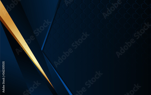 abstract dark blue background with line gold