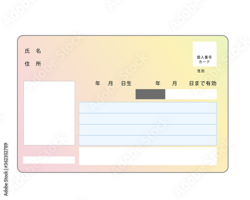 ベクター イラスト　素材　マイナンバーカード