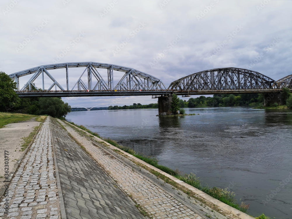 Naklejka premium Road bridge in Torun on the Vistula River