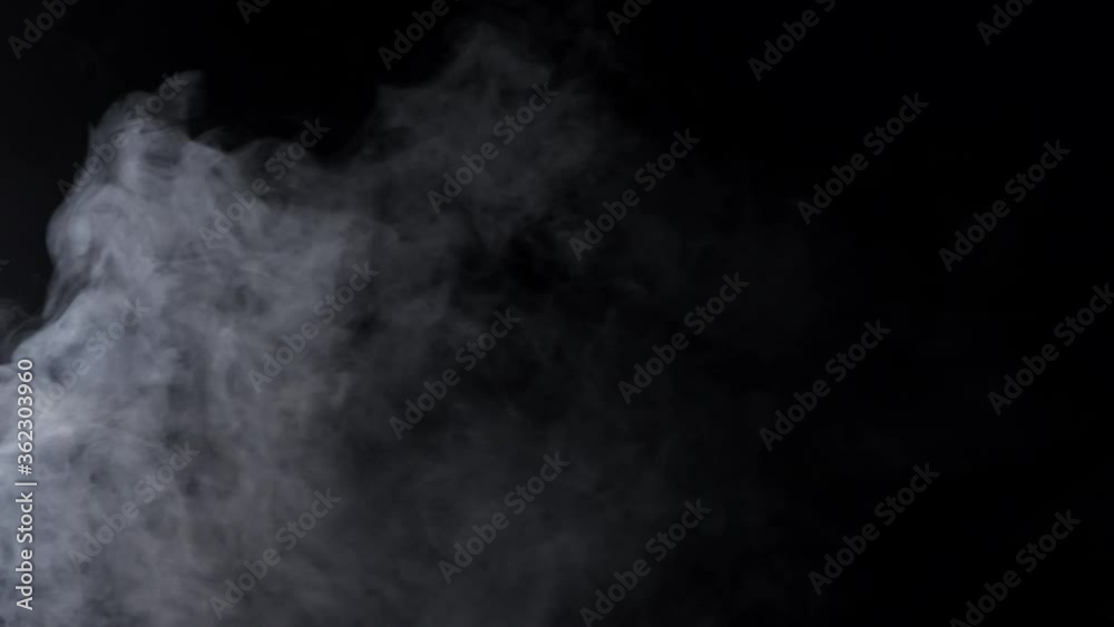 Flowing fog, mist, haze, vapor, fire  smoke on black background 